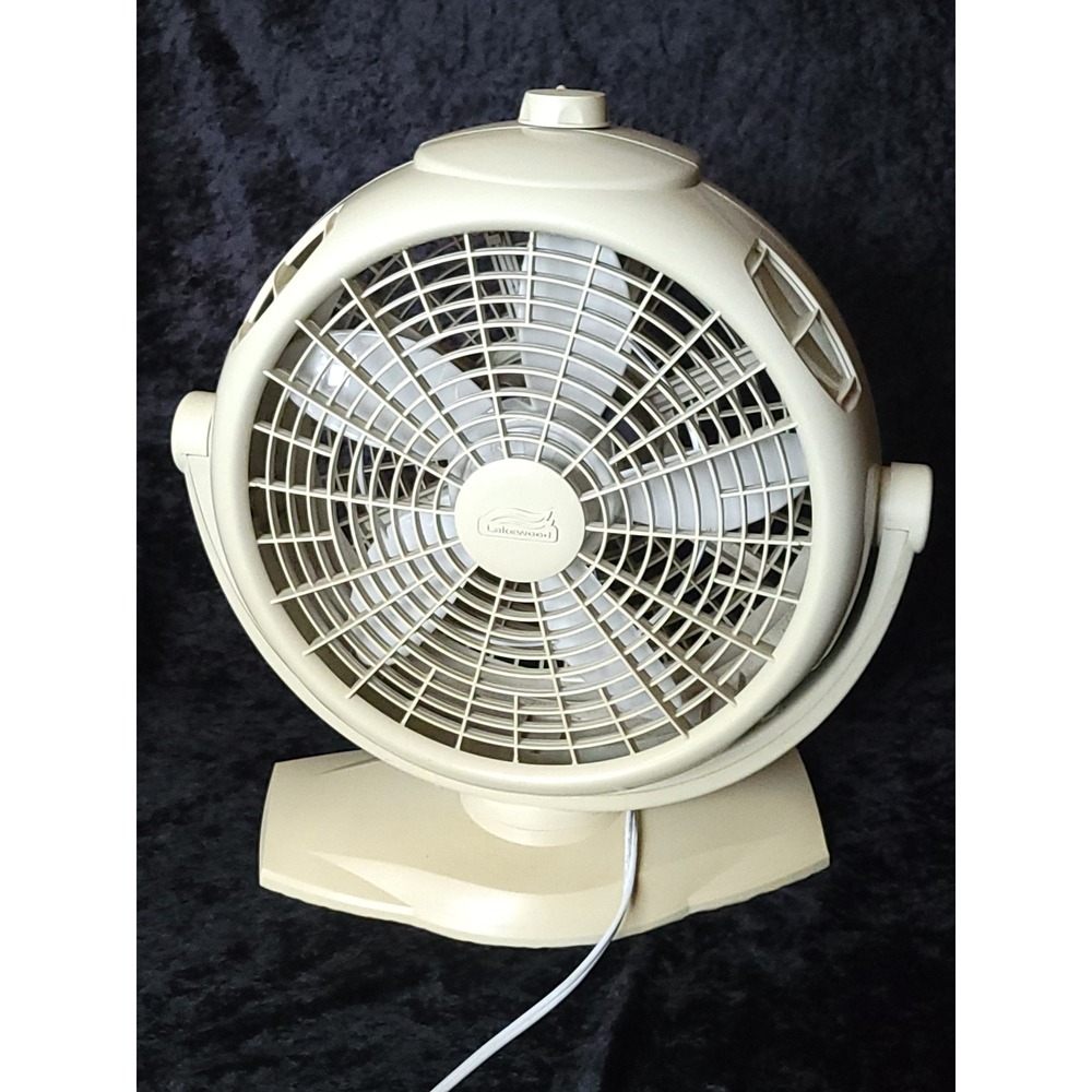 Lakewood Air 360 Fan 2210 Cream Beige Almond 3-Speed Electric 12" Tilt QUIET!